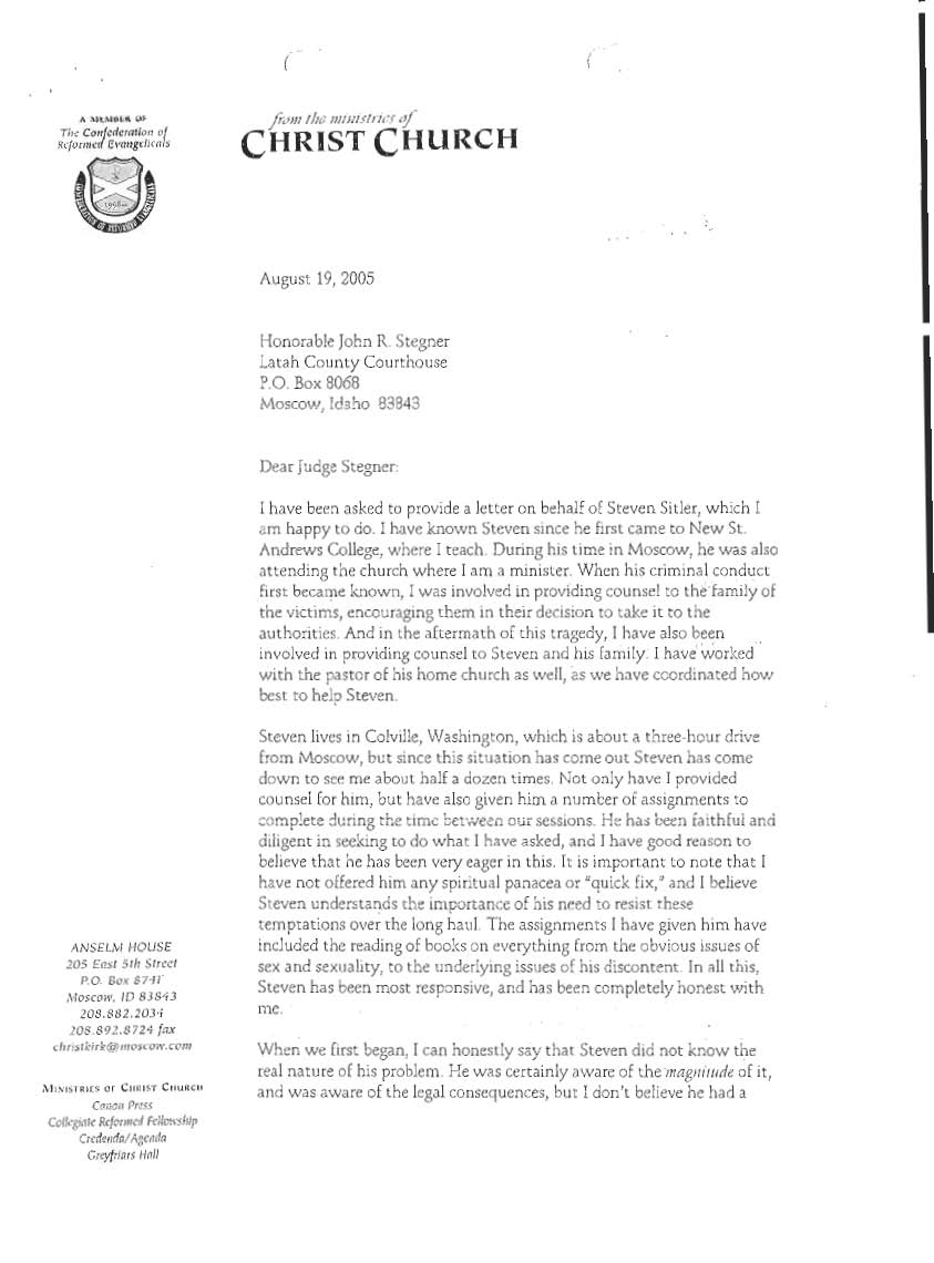 Character Reference Letter For Sex Offender